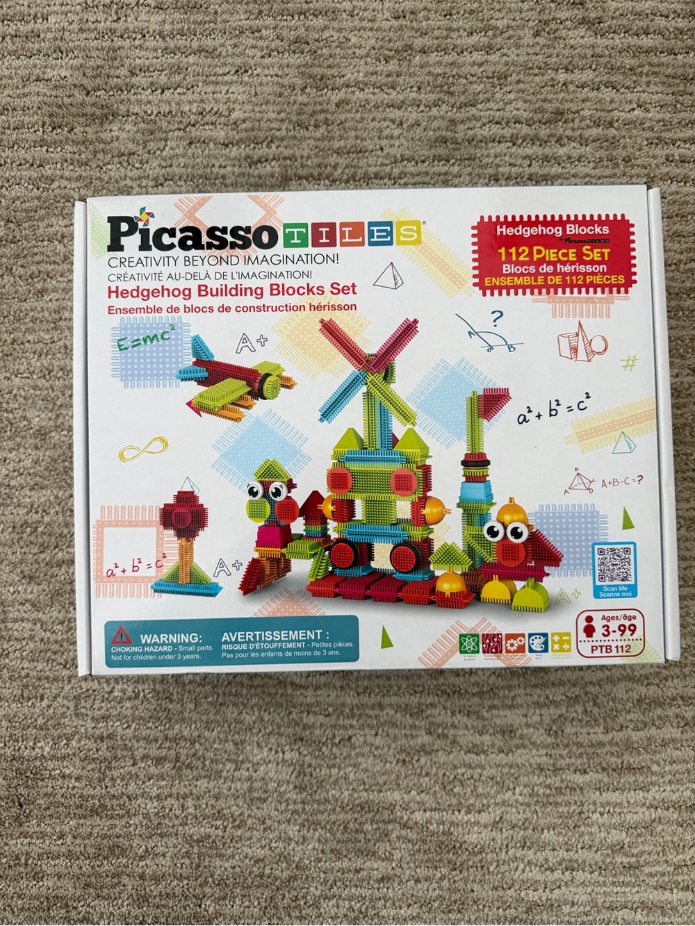 Picasso Tiles Hedgehog Building Blocks Set - Multicolor, NEW